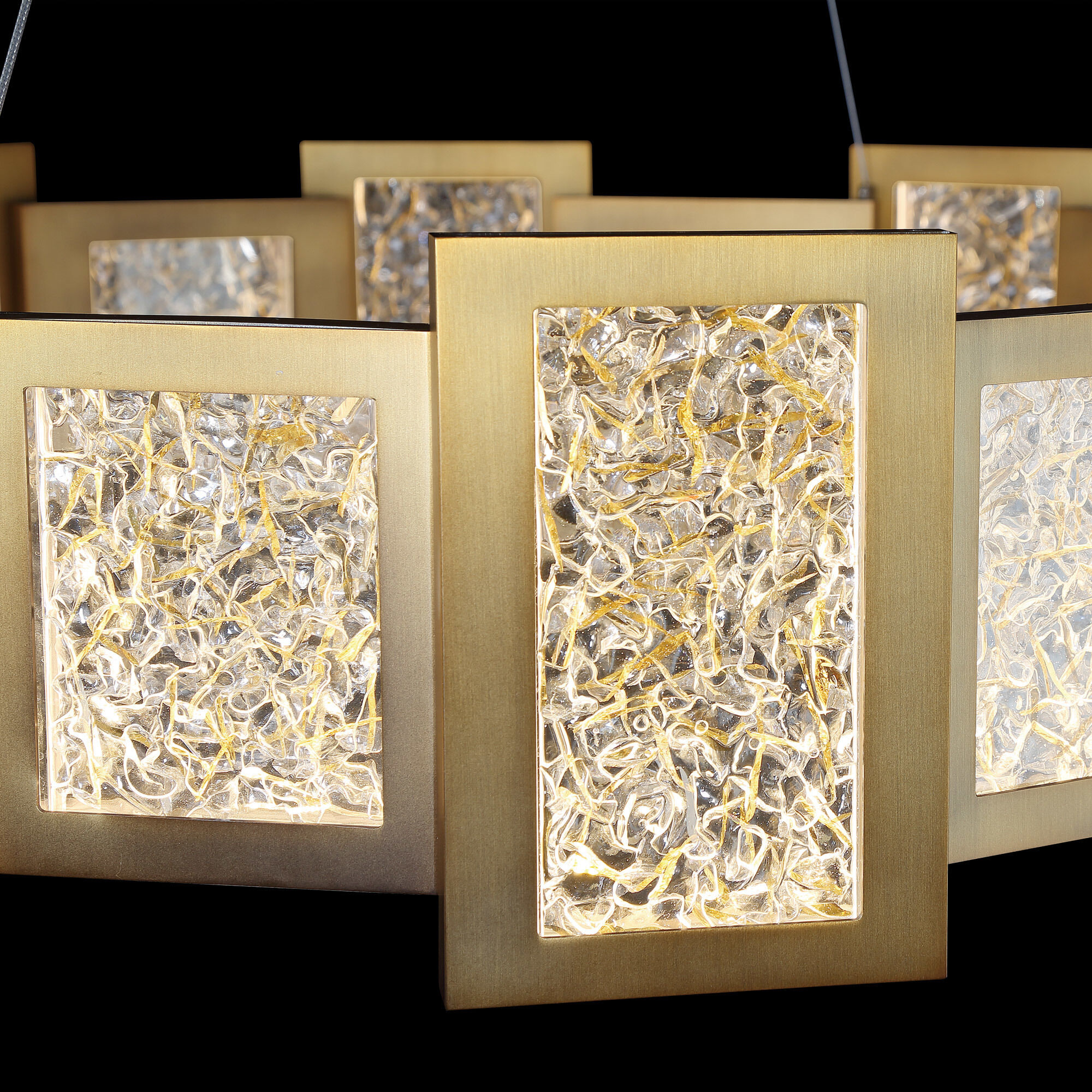 Fury LED 28.25 inch Aged Brass Chandelier Ceiling Light in 28in.