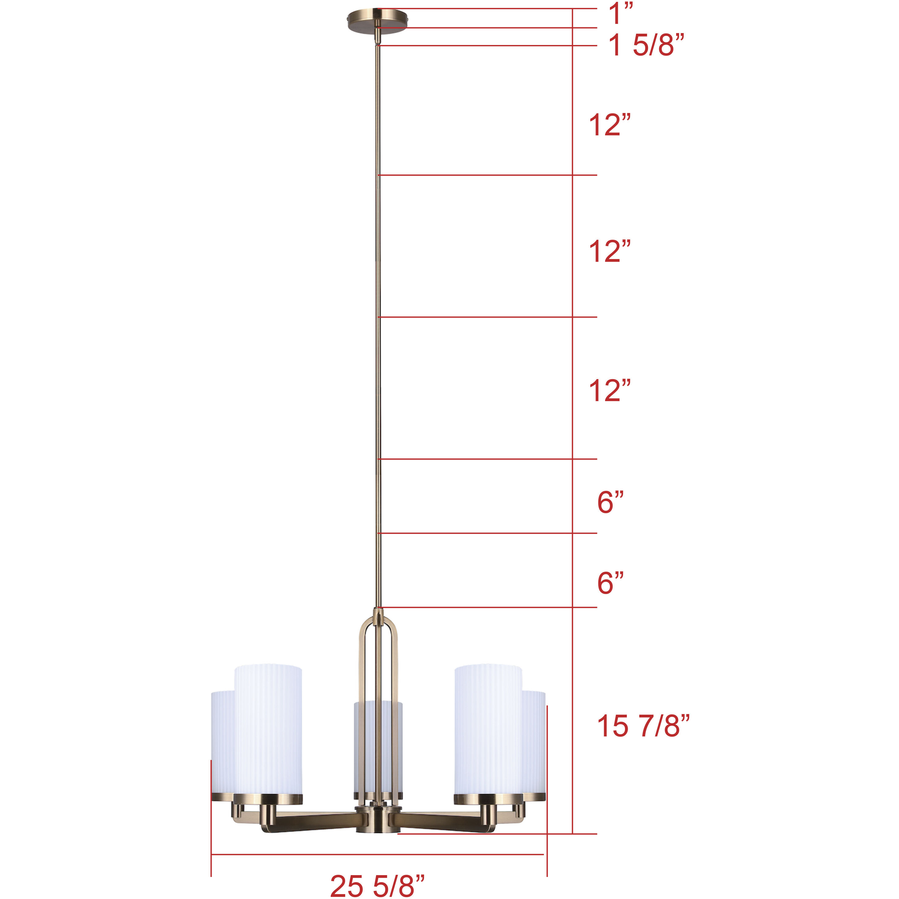 Kinslea 5 Light 25.63 inch Gold Chandelier Ceiling Light