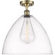 Ballston Dome 1 Light 16 inch Antique Brass Semi-Flush Mount Ceiling Light