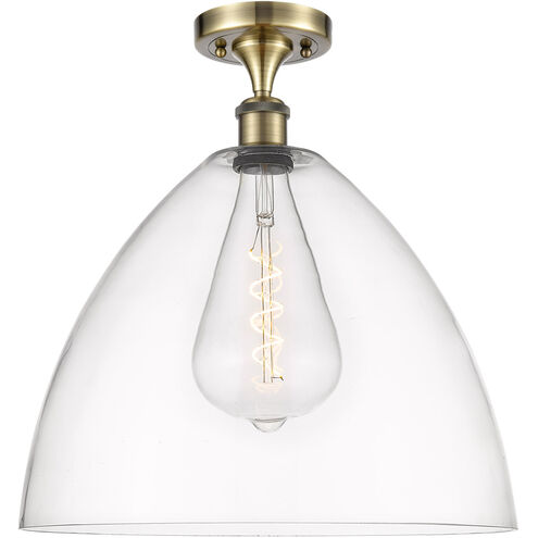 Ballston Dome 1 Light 16 inch Antique Brass Semi-Flush Mount Ceiling Light