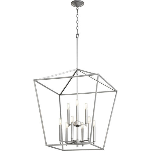 Gabriel 9 Light 24 inch Classic Nickel Foyer Pendant Ceiling Light, Quorum Home