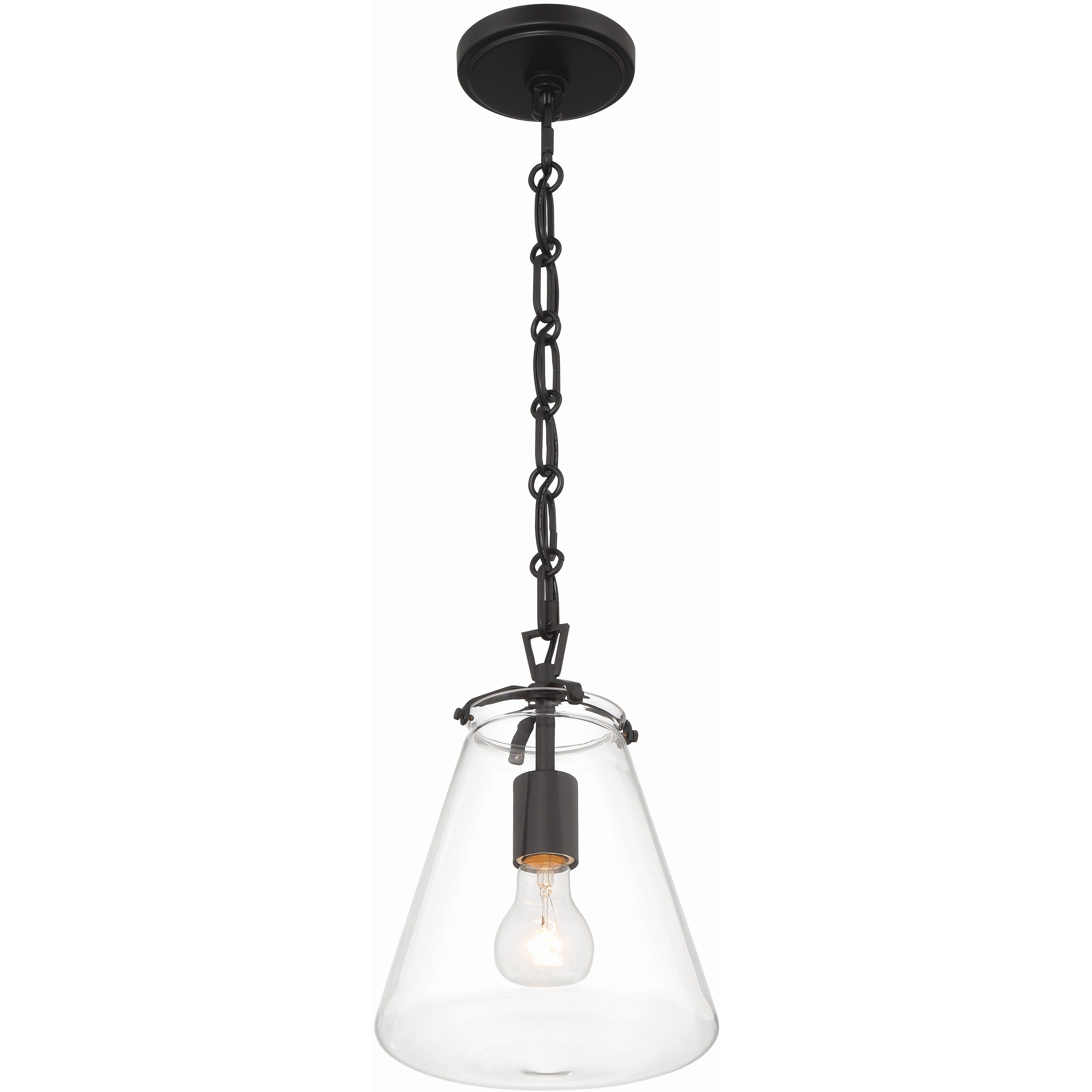 Voss 1 Light 8.25 inch Matte Black Mini Pendant Ceiling Light