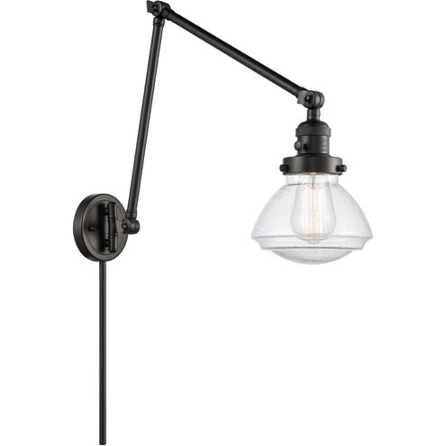 Olean 28 inch 60.00 watt Matte Black Swing Arm Wall Light, Franklin Restoration