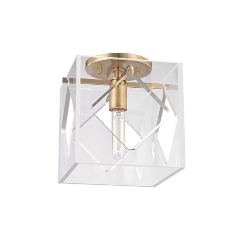 Travis 1 Light 9 inch Aged Brass Flush Mount Ceiling Light