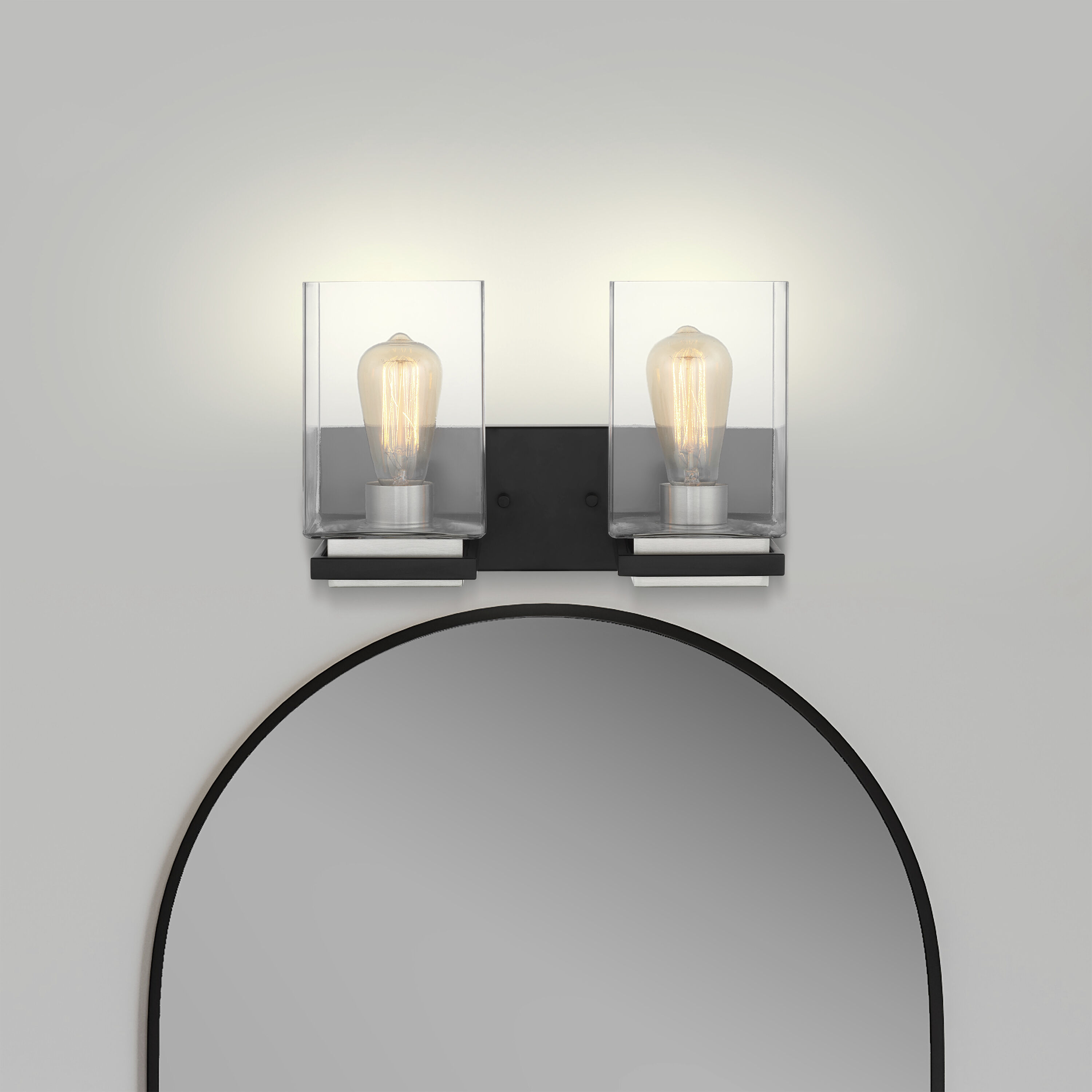 Crossroads 2 Light 14.13 inch Matte Black Bathroom Vanity Lights Wall Light