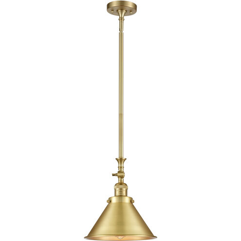 Franklin Restoration Briarcliff 1 Light 10 inch Satin Gold Mini Pendant Ceiling Light in Incandescent, Franklin Restoration