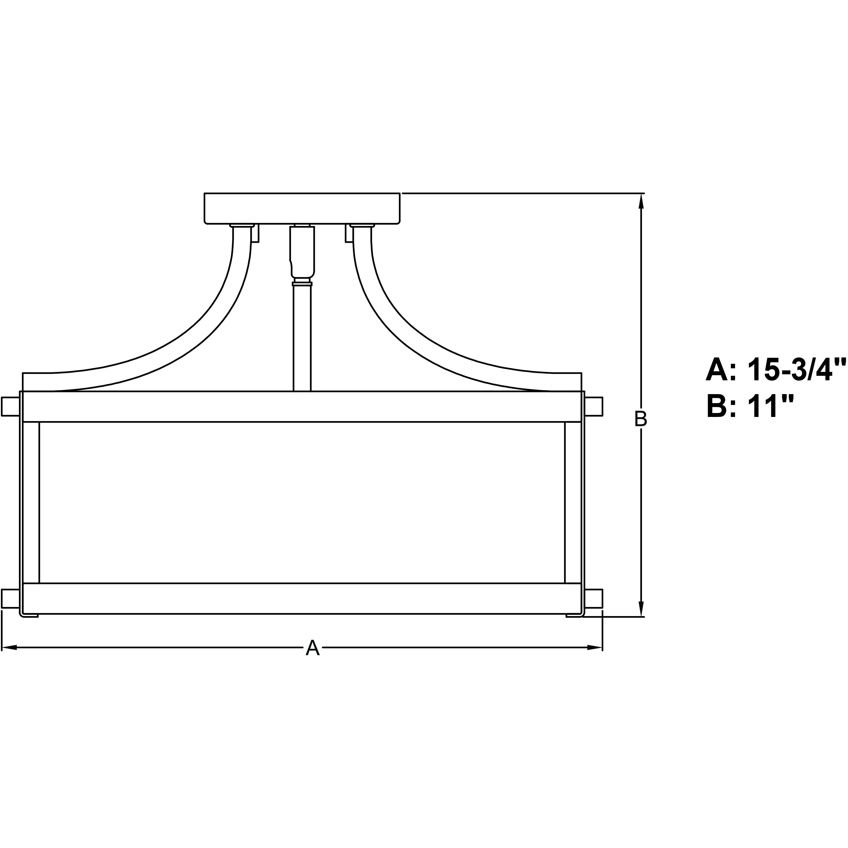 Holbrook LED 15.75 inch Matte Black and Satin Brass Semi-Flush Mount Ceiling Light