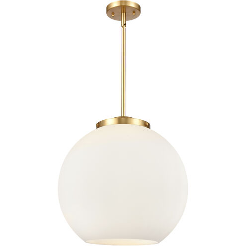 Ballston Athens 3 Light 15.75 inch Satin Gold Statement Pendant Ceiling Light in Incandescent, Matte White