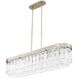 Ciara Linear Pendant Ceiling Light in White Gold