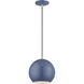 Kuppola 9.25 inch Ocean Blue with Brushed Nickel Accents Pendant Ceiling Light, Globe