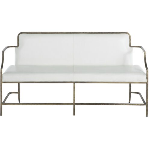 Vanderbilt Forged Warm Champagne / Cloud White Leather Bench