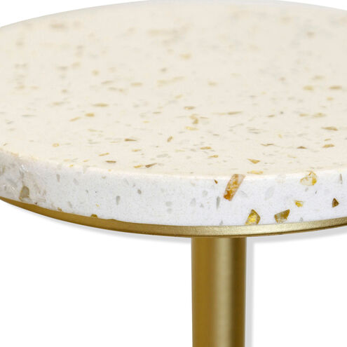 Cameron 24 X 8 inch White and Gold Flaked Side Table