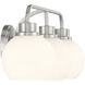 Contemporary 3 Light 24 inch Brushed Nickel Bathroom Vanity Light Wall Light