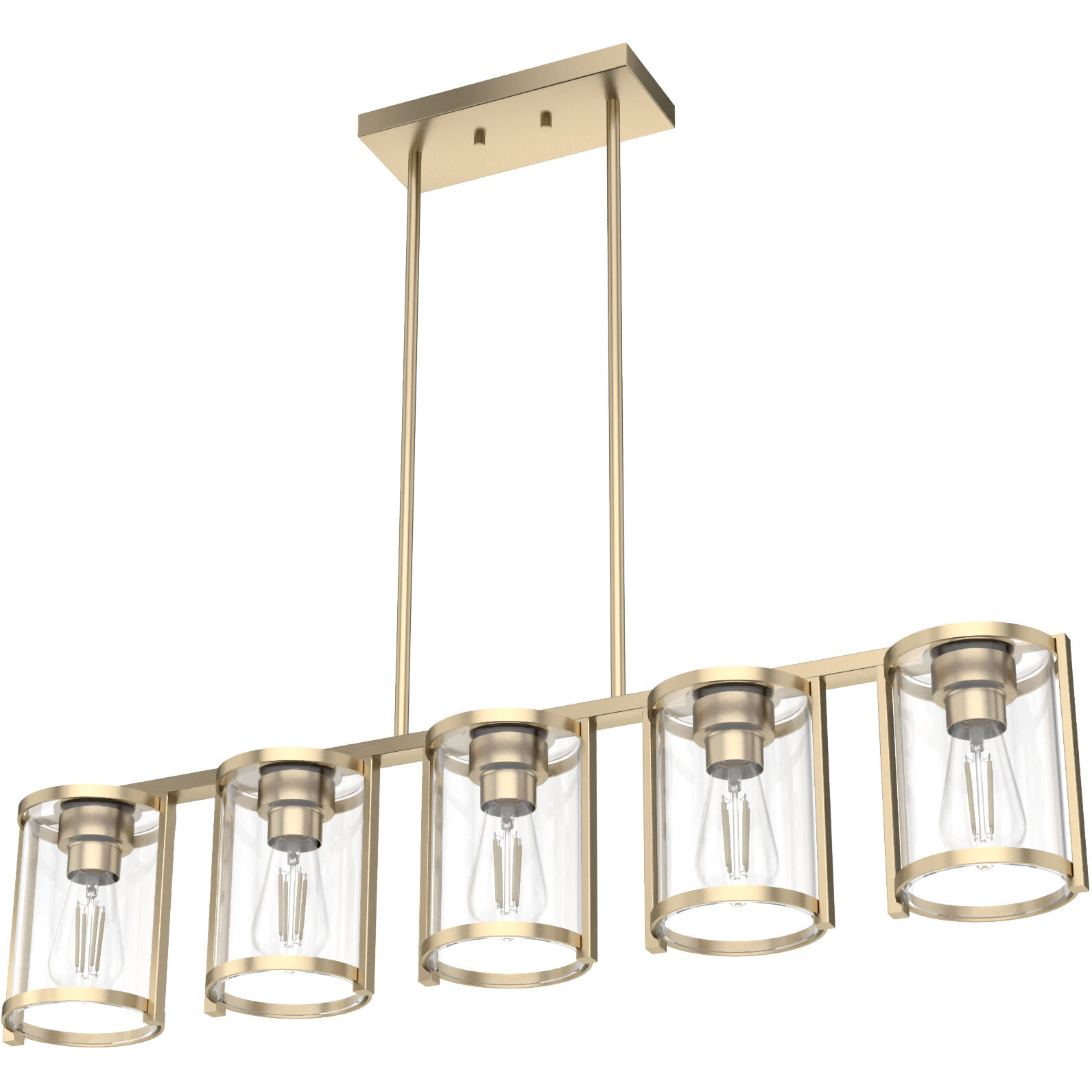 Astwood 5 Light 39 inch Alturas Gold Linear Chandelier Ceiling Light, Large