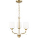 Windom 3 Light 18 inch Satin Brass Chandelier Ceiling Light in Satin Bronze