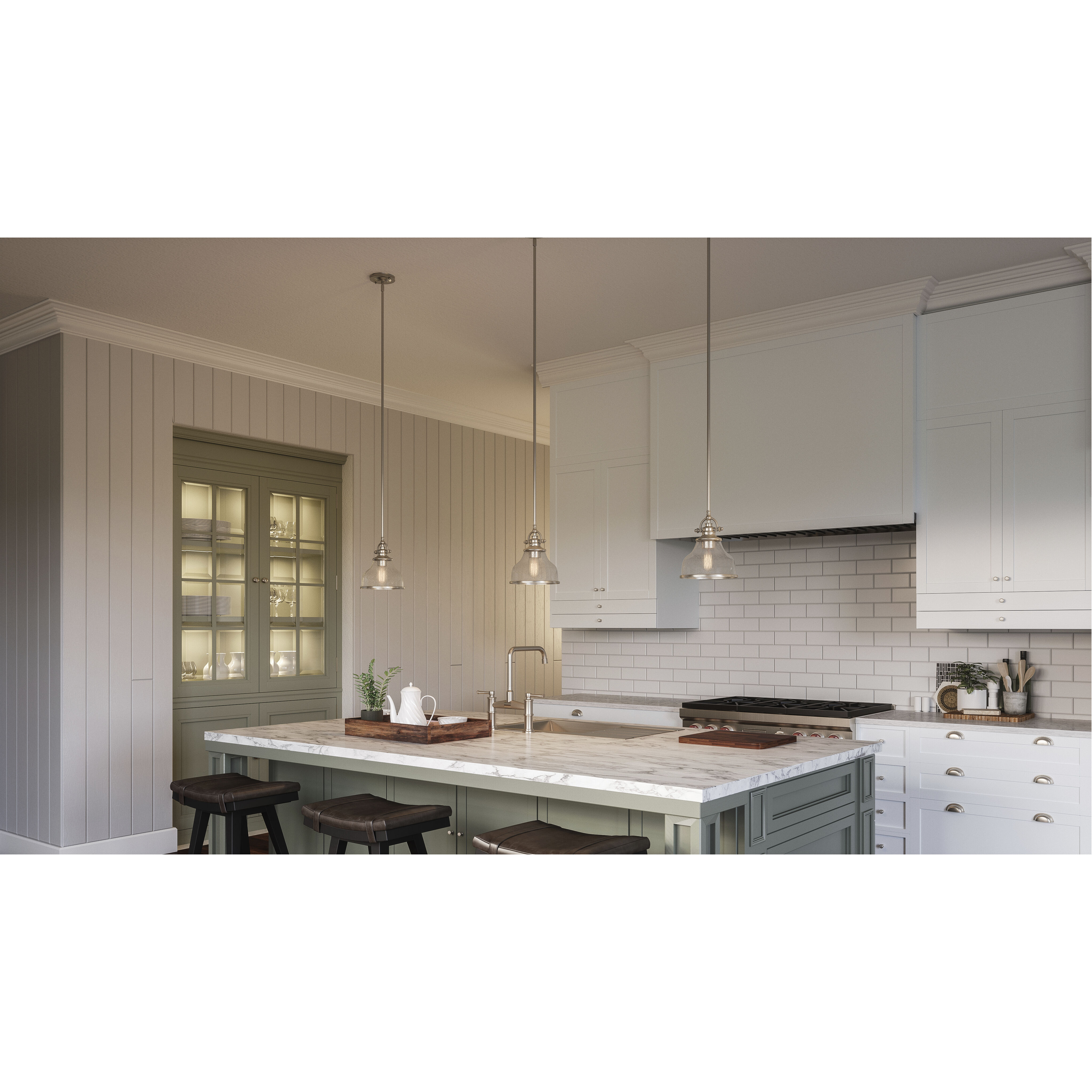 Grant 1 Light 8 inch Brushed Nickel Mini Pendant Ceiling Light