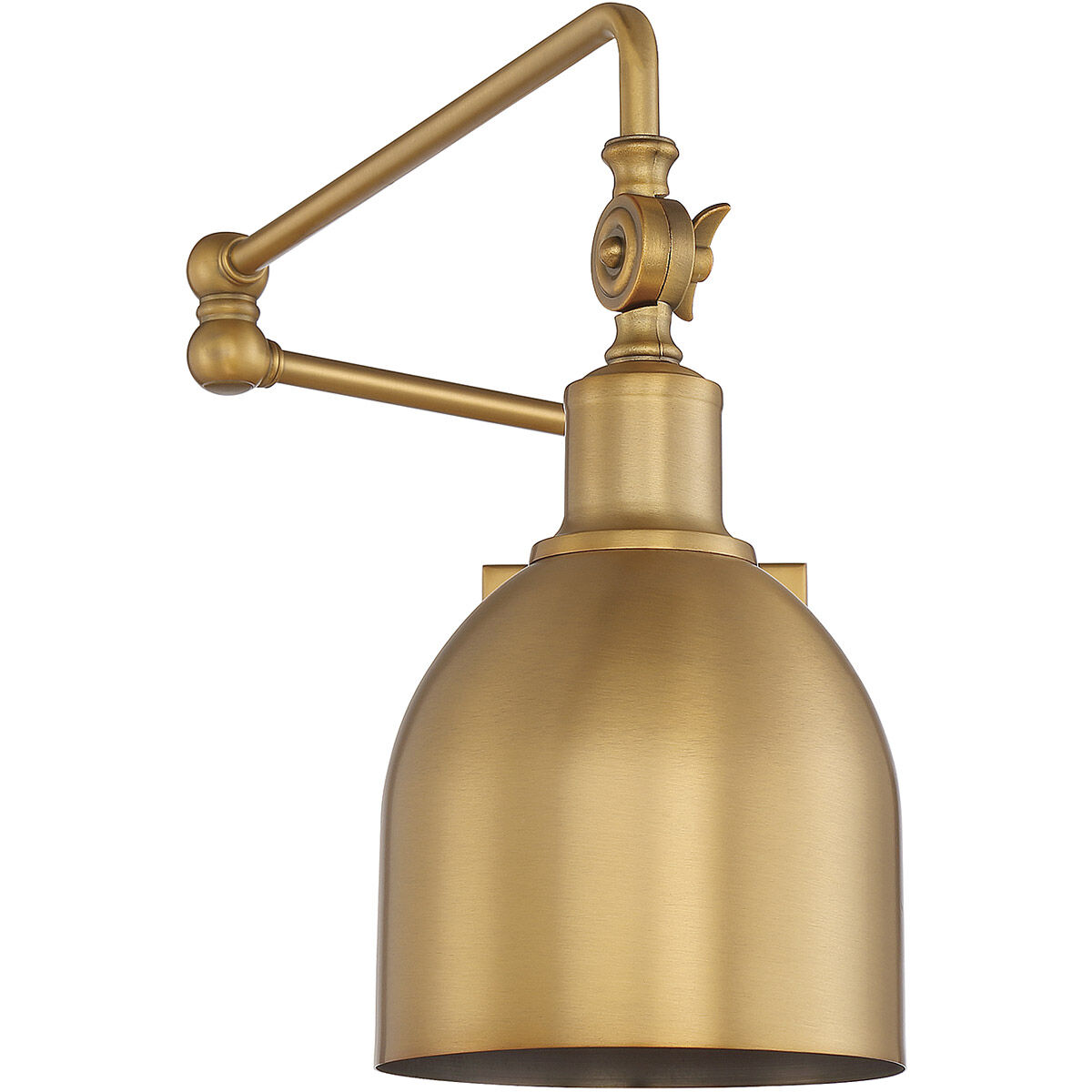 Farmhouse 6 inch 60.00 watt Natural Brass Adjustable Wall Sconce Wall Light