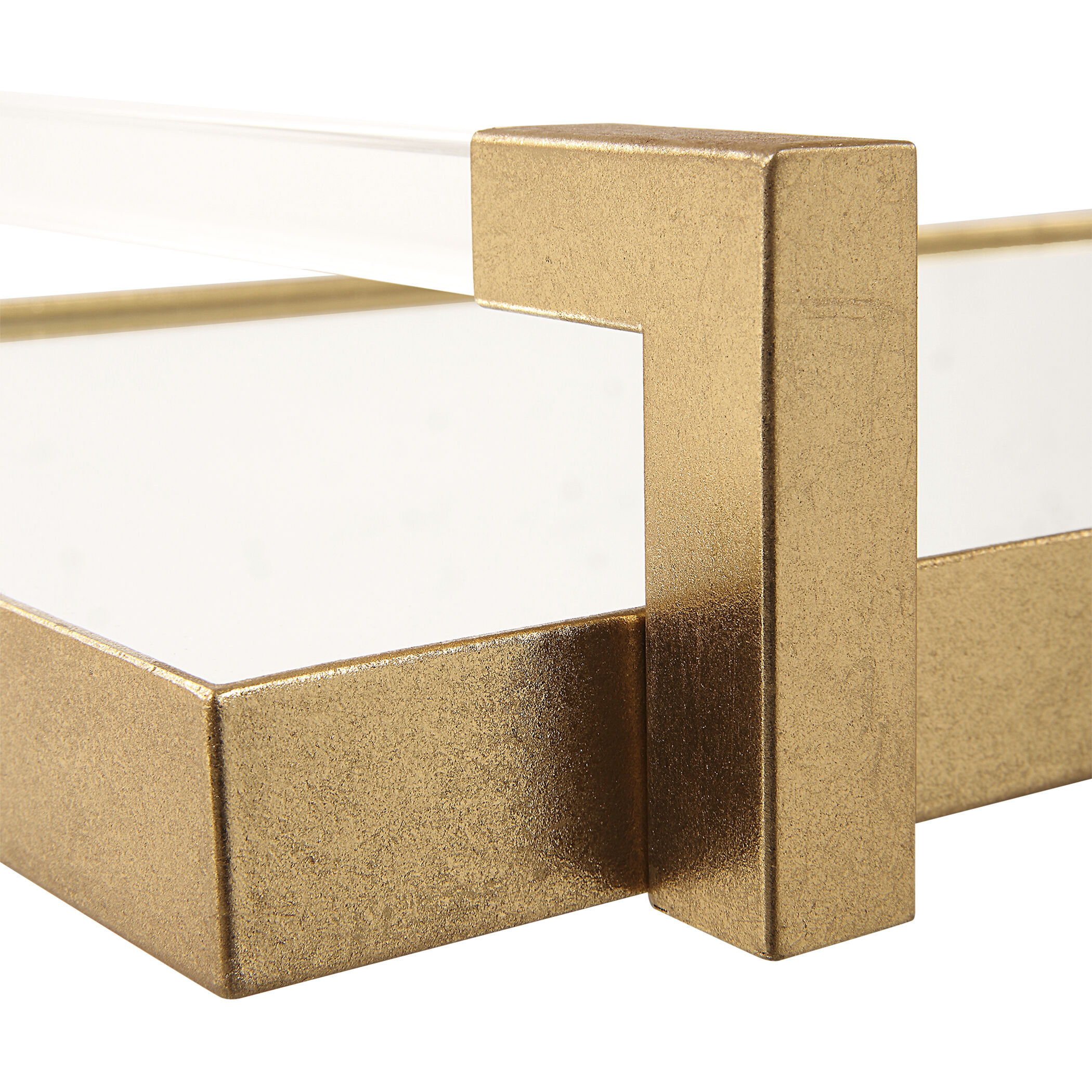 Deki Antiqued Gold Leaf and Clear Acrylic Mirrored Tray