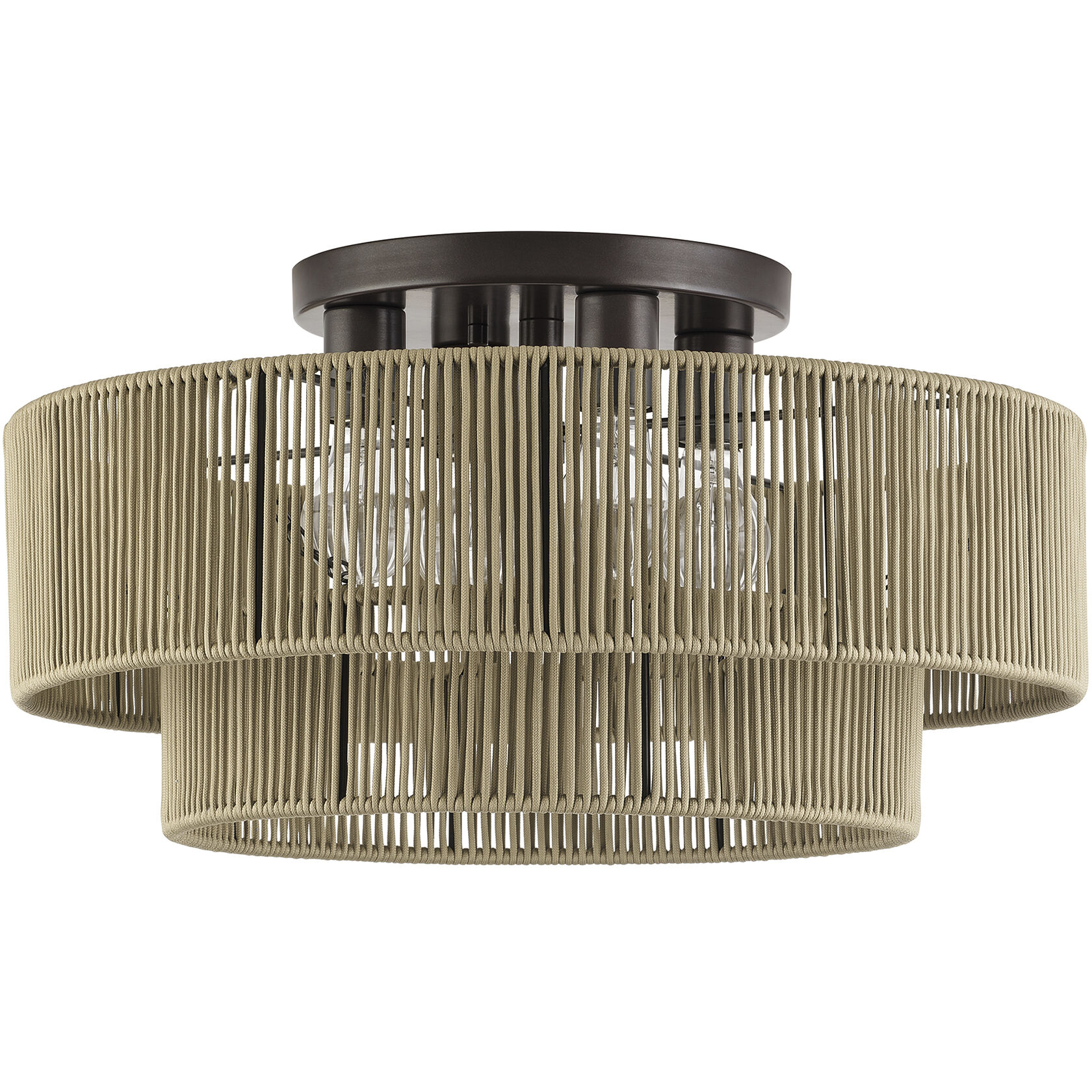 Acordia 4 Light 21 inch English Bronze Semi Flush Mount Ceiling Light, Extra Large