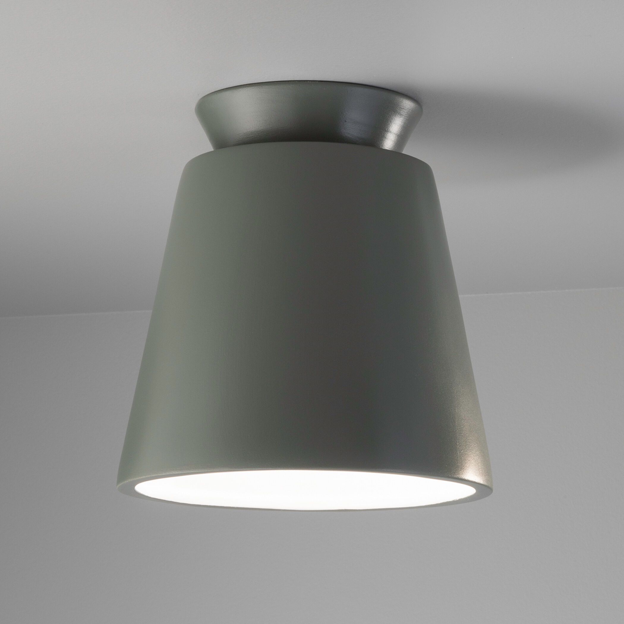 Radiance Collection 1 Light 7.5 inch Pewter Green Outdoor Flush-Mount