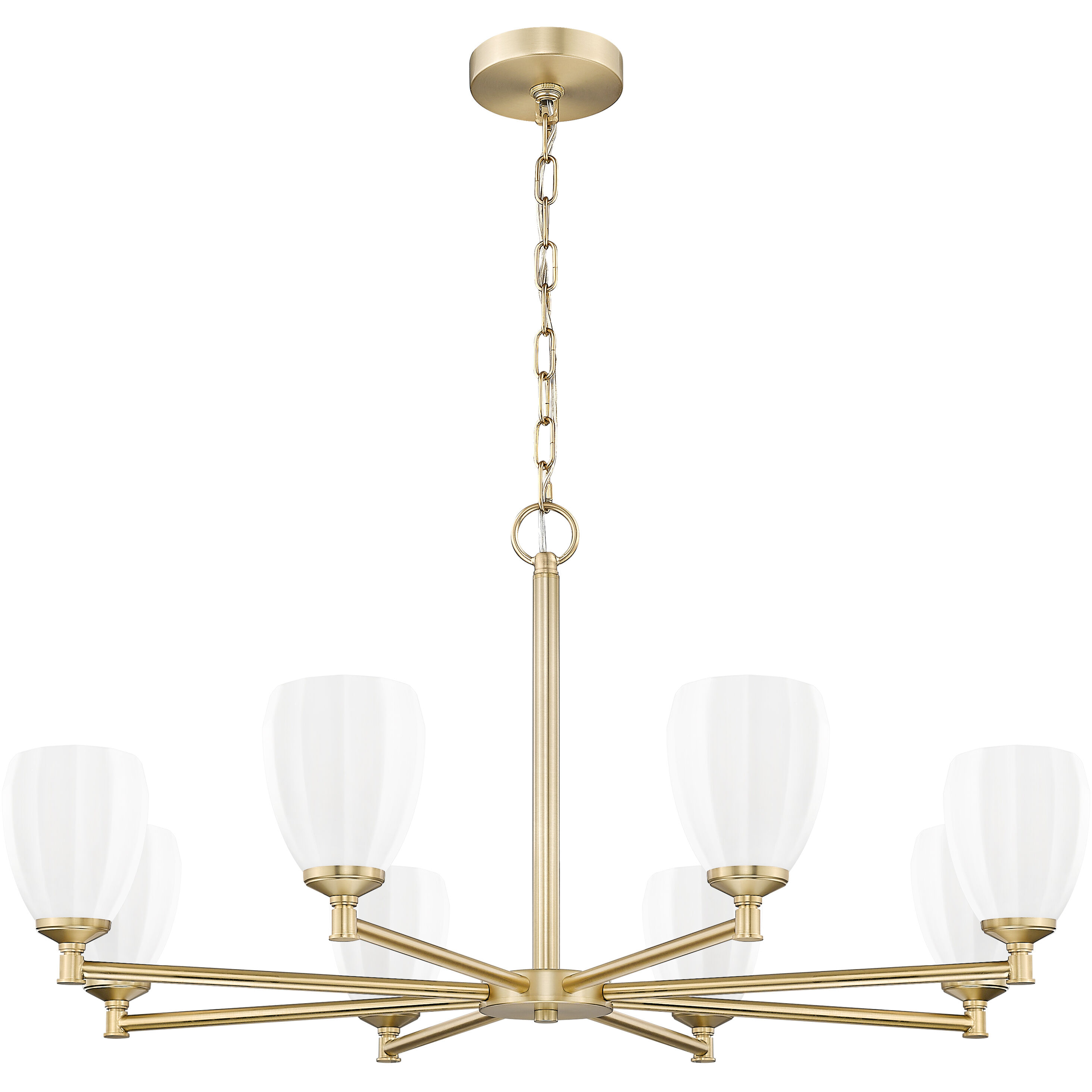 Oren 8 Light 42 inch Modern Gold Chandelier Ceiling Light