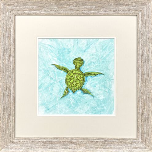Swim Lesson Blue and Green and Multi and Beige Framed Art