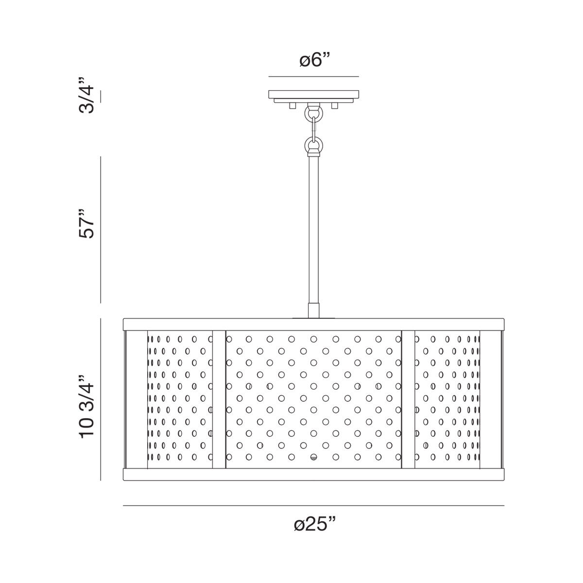 Grado 6 Light 25 inch Gold Pendant Ceiling Light