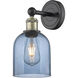 Edison Bella 1 Light 5.5 inch Black Antique Brass Sconce Wall Light
