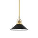 Syosset 1 Light 12 inch Aged Brass / Black Pendant Ceiling Light