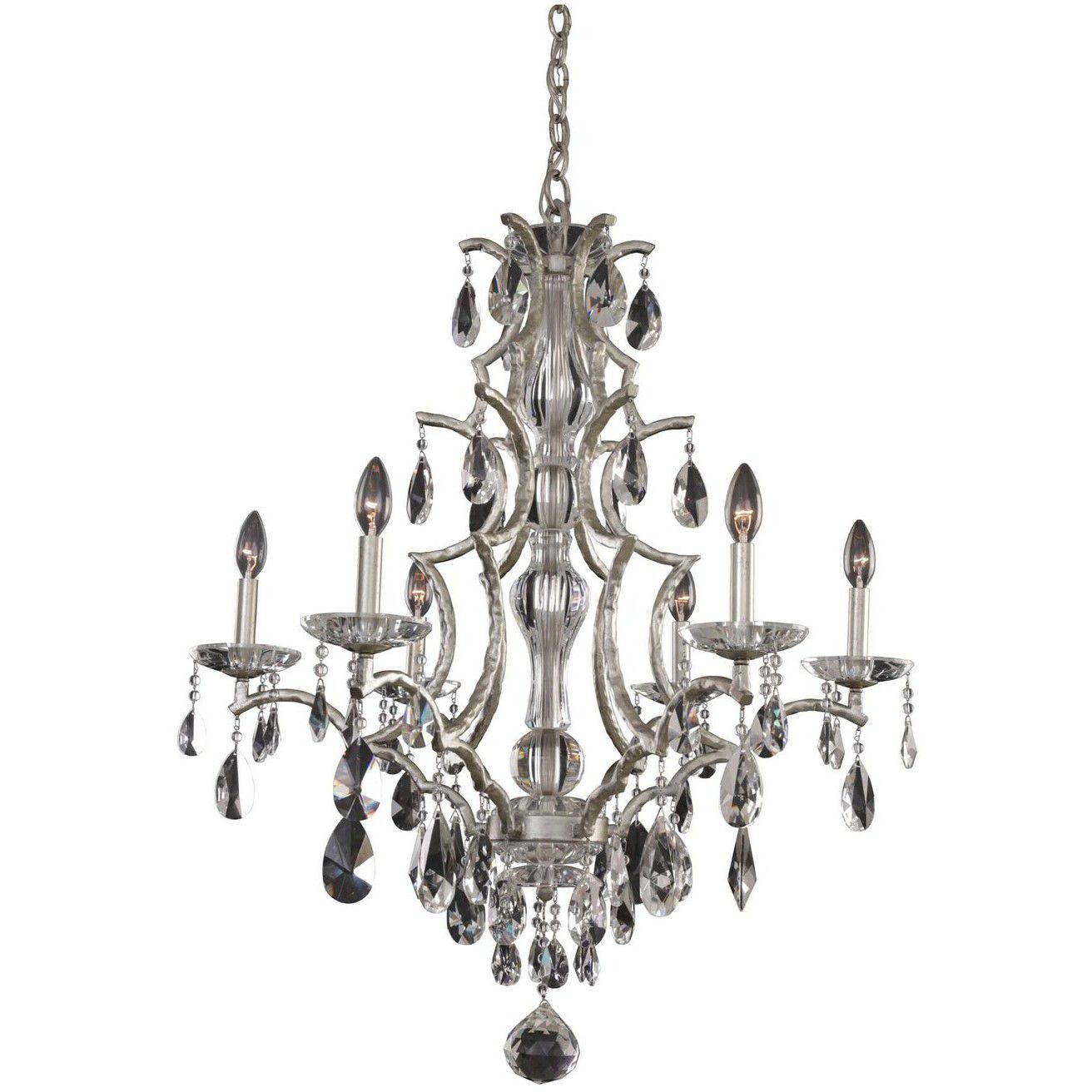 Shorecrest 6 Light 31 inch Sliver Dollar Chandelier Ceiling Light