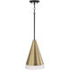 Avant 1 Light 9.75 inch Aged Brass and Black Pendant Ceiling Light