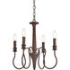 Flynx 4 Light 17 inch Weathered Oak Pendant Ceiling Light