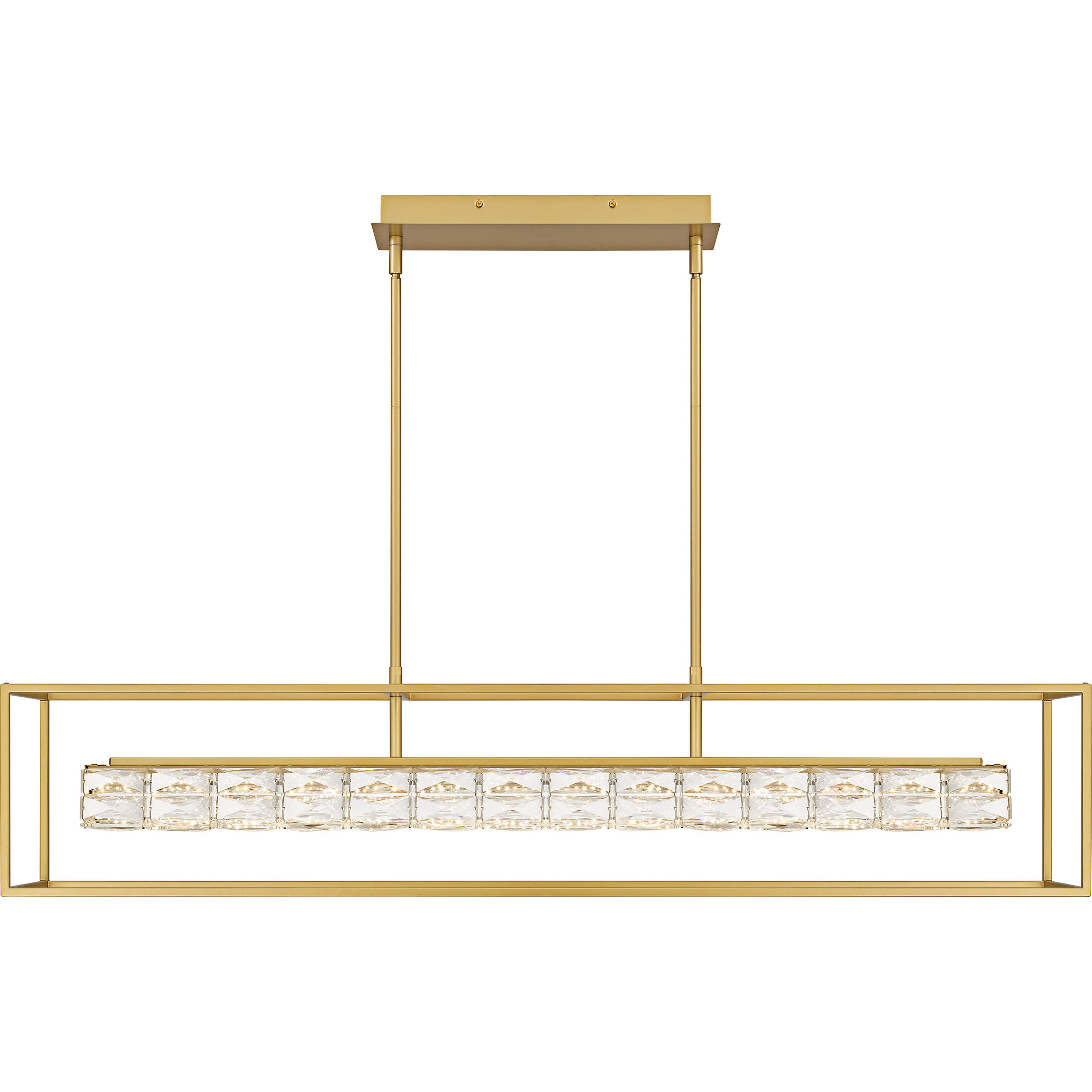 Dazzle LED 48 inch Soft Gold Linear Chandelier Ceiling Light, Large