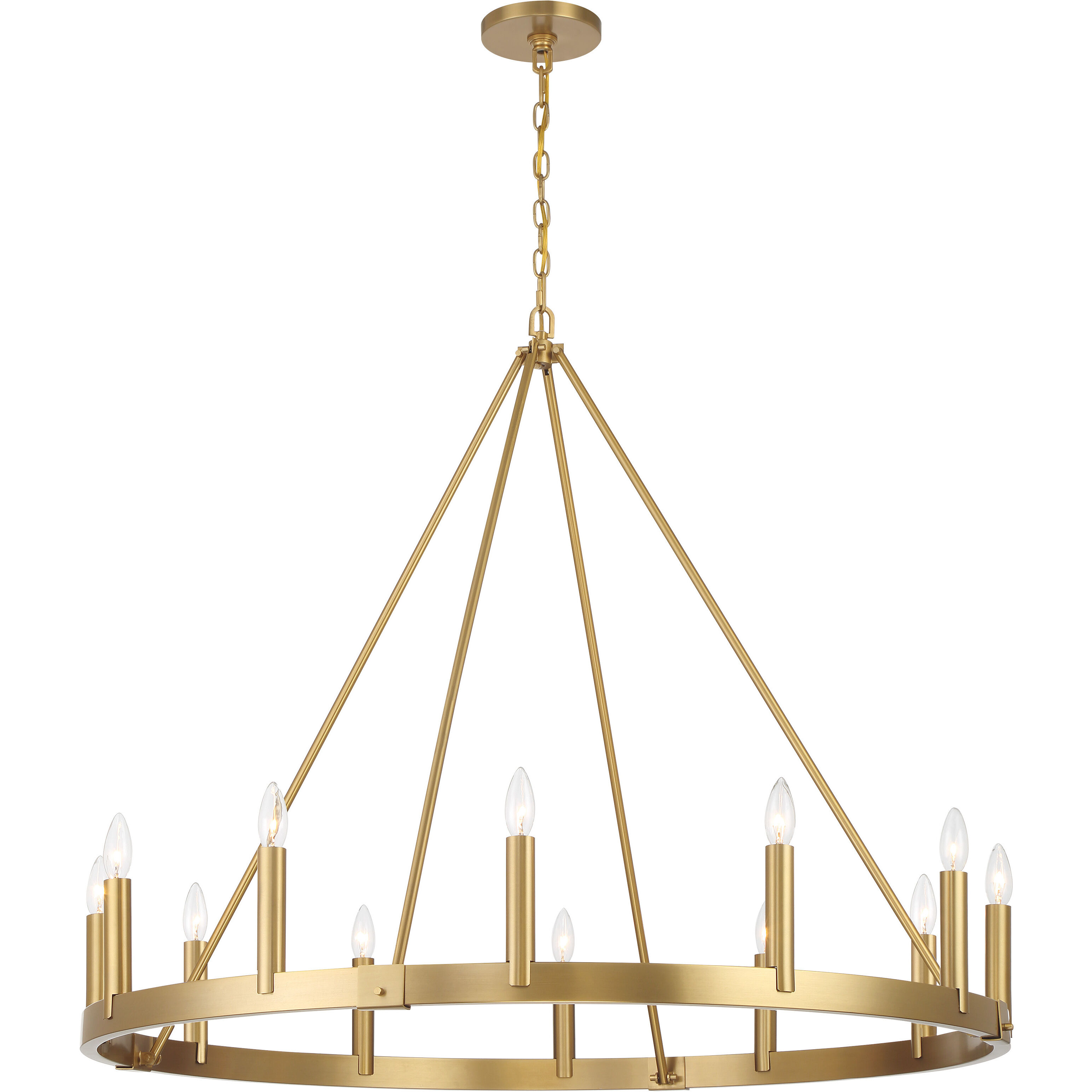 Dutton 12 Light 42.5 inch Signature Brass Chandelier Ceiling Light