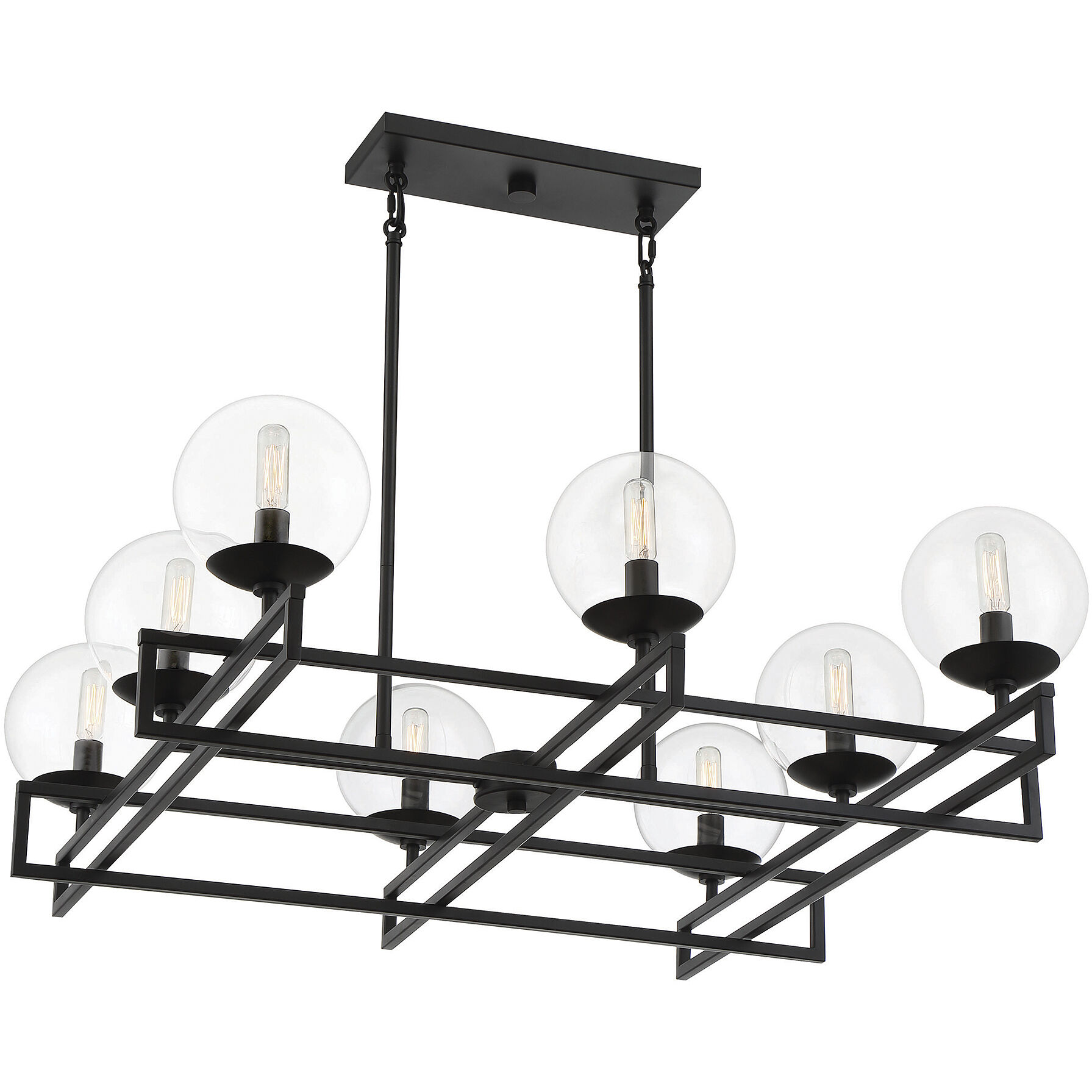 Crosby 8 Light 30 inch Matte Black Chandelier Ceiling Light, Essentials