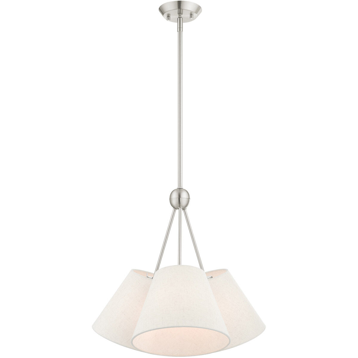 Prato 3 Light 21 inch Brushed Nickel Chandelier Ceiling Light
