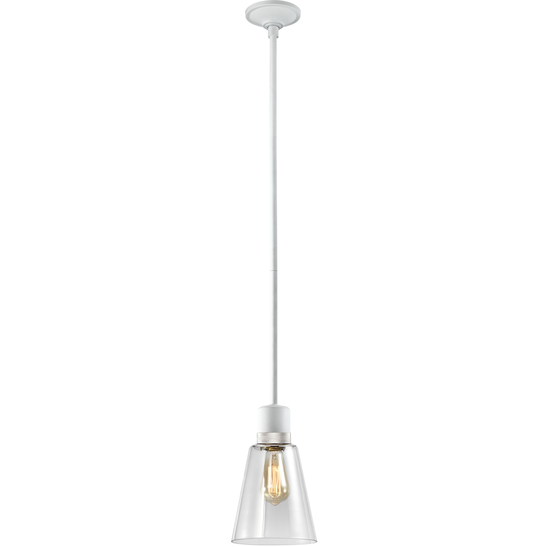 Zigrina 1 Light 7.13 inch Matte White with Polished Nickel Pendant Ceiling Light