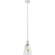 Zigrina 1 Light 7.13 inch Matte White with Polished Nickel Pendant Ceiling Light