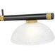 Vanguard 3 Light 58.5 inch Matte Black and Rubbed Brass Billiard Ceiling Light in White Linen Glass