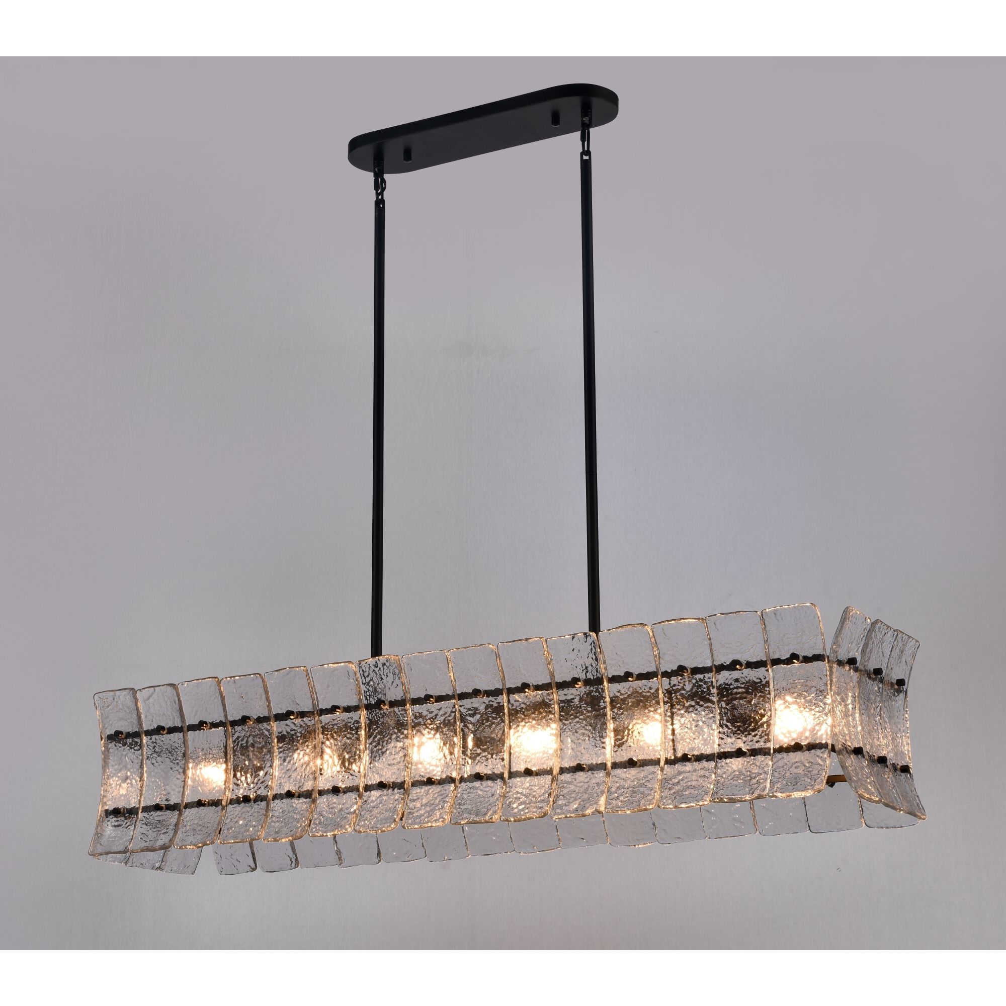 Sophie 6 Light 47 inch Matte Black Linear Chandelier Ceiling Light