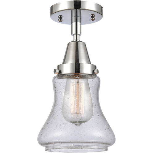 Franklin Restoration Bellmont LED 6 inch Polished Chrome Flush Mount Ceiling Light in Seedy Glass