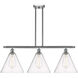 Ballston Ballston Cone LED 38.5 inch Brushed Satin Nickel Island Light Ceiling Light in Seedy Glass