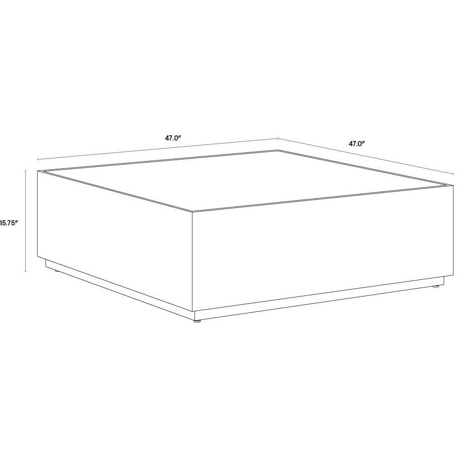 Shiloh 47.25 X 47.25 inch White / Black Coffee Table