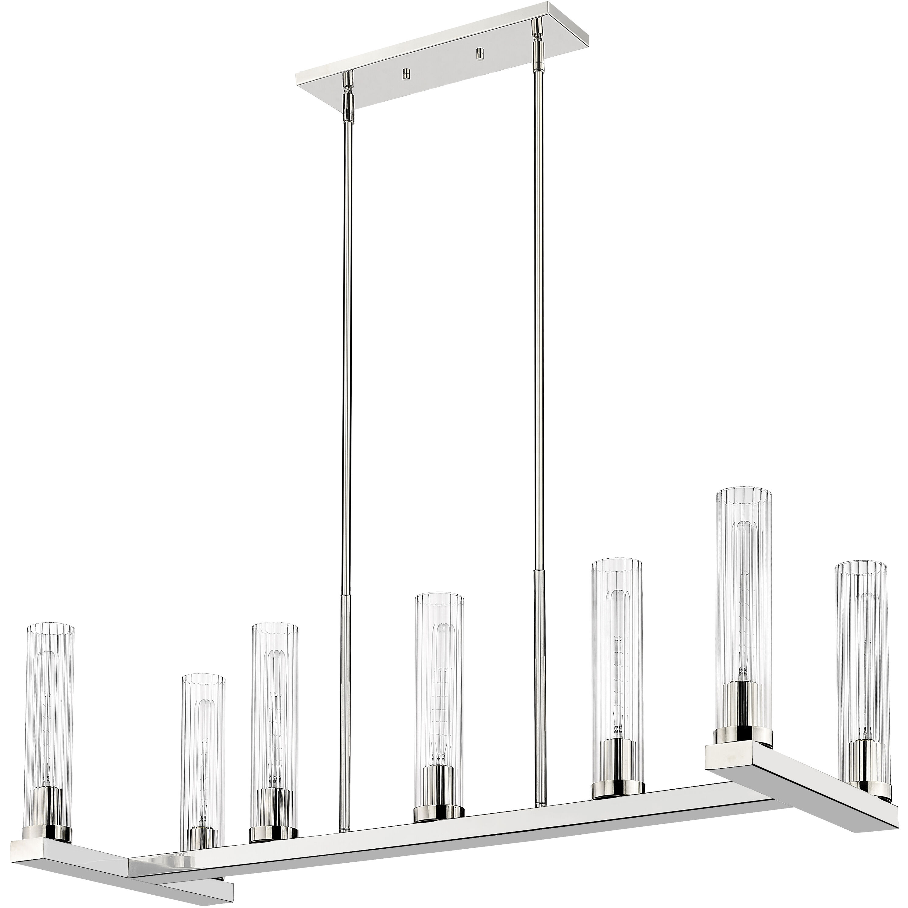 Beau Linear Chandelier Ceiling Light in Polished Nickel
