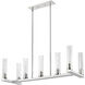 Beau 7 Light 44 inch Polished Nickel Linear Chandelier Ceiling Light