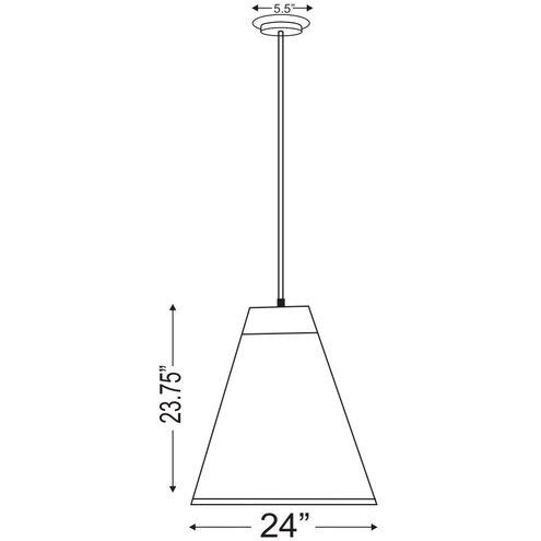 Eaton 1 Light 24 inch Brushed Nickel Pendant Ceiling Light