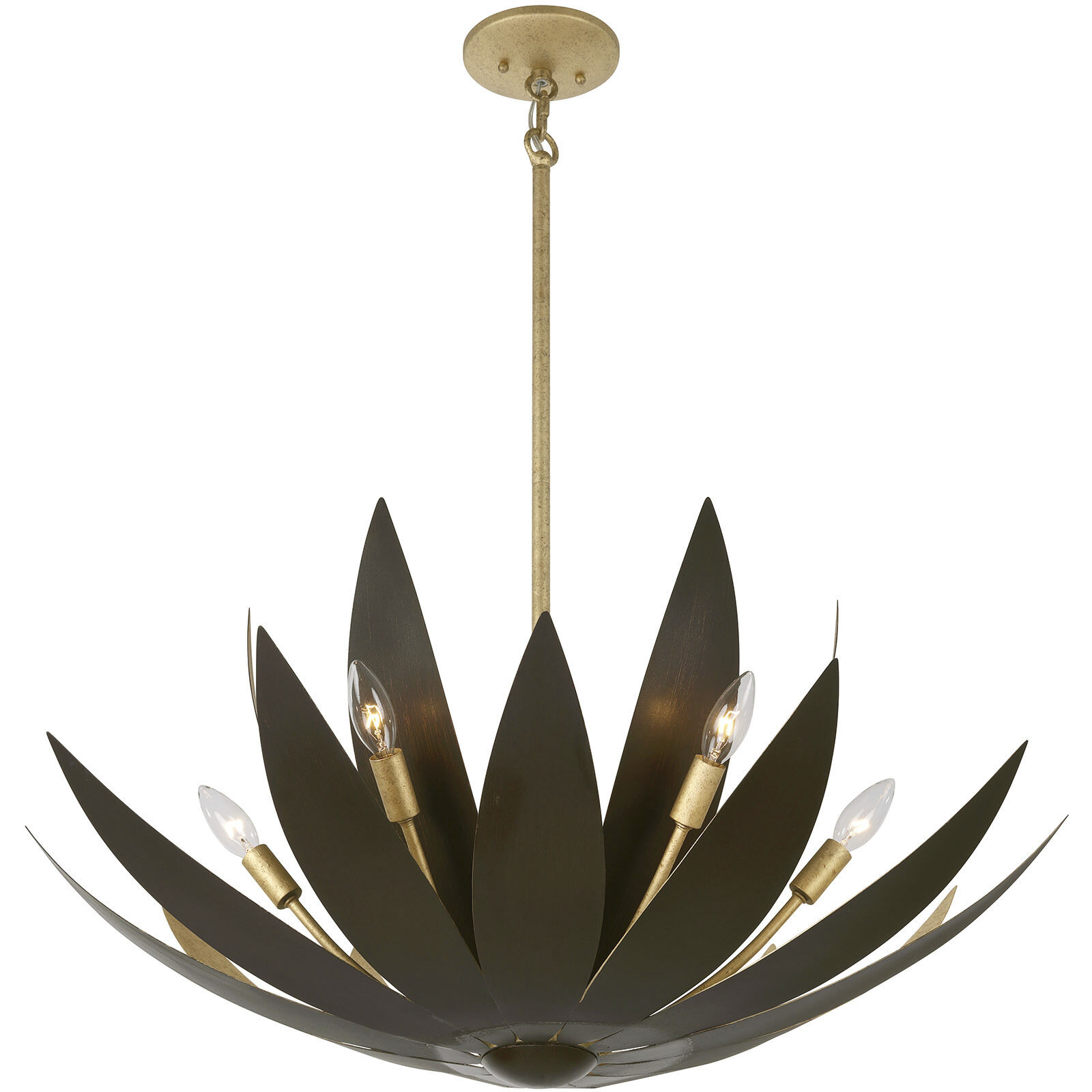 Loto 6 Light 30 inch Centura with Burnished Gold Pendant Ceiling Light