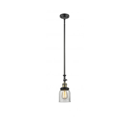 Franklin Restoration Small Bell 1 Light 5 inch Black Antique Brass Mini Pendant Ceiling Light in Clear Glass, Franklin Restoration