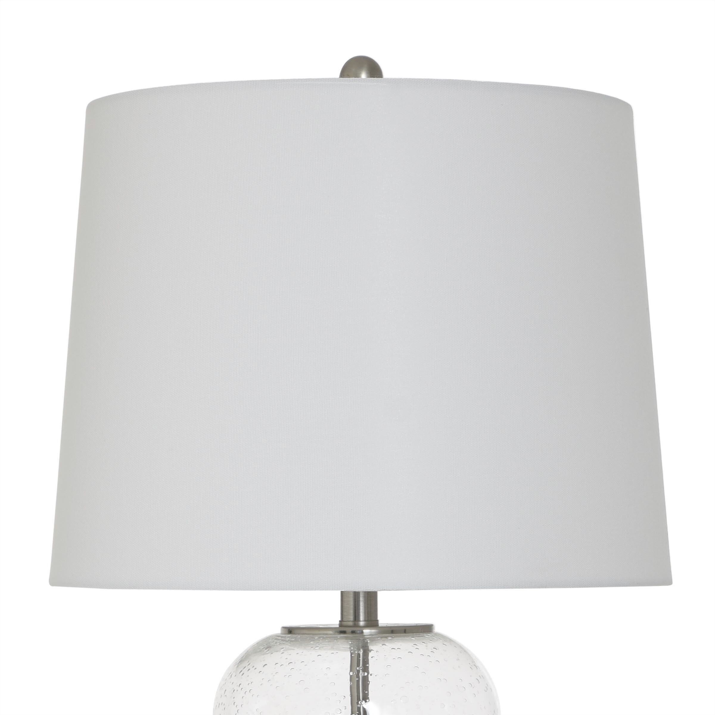Hannah 32 inch 100.00 watt Clear Seeded and Silver Table Lamp Portable Light