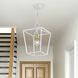 Devone 1 Light 10 inch White with Satin Brass Accent Pendant Lantern Ceiling Light